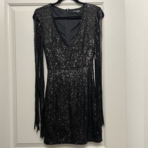 Fashion Nova | “Dance In The Dark” Sequin Fringe Mini Dress | Size XS